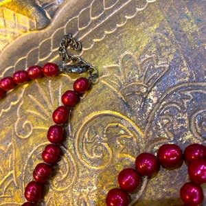 Set of Honora red freshwater pearls
